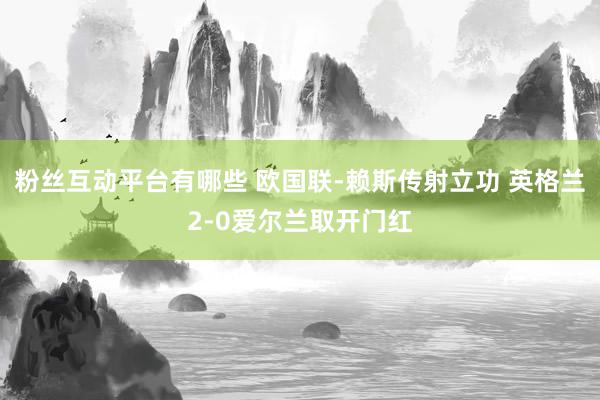 粉丝互动平台有哪些 欧国联-赖斯传射立功 英格兰2-0爱尔兰取开门红