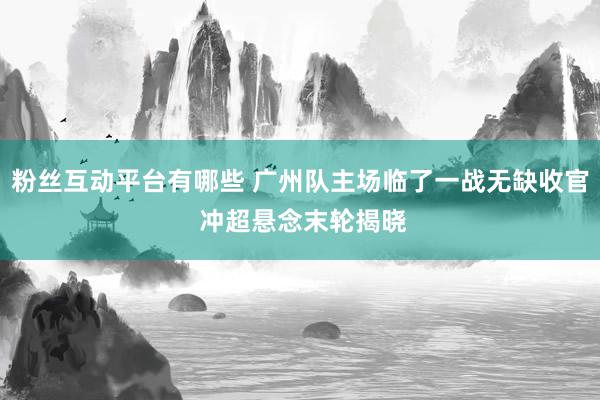 粉丝互动平台有哪些 广州队主场临了一战无缺收官 冲超悬念末轮揭晓