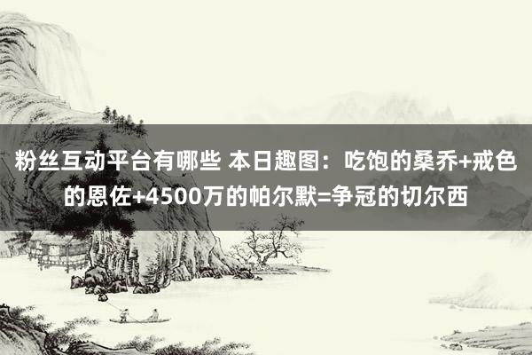 粉丝互动平台有哪些 本日趣图：吃饱的桑乔+戒色的恩佐+4500万的帕尔默=争冠的切尔西