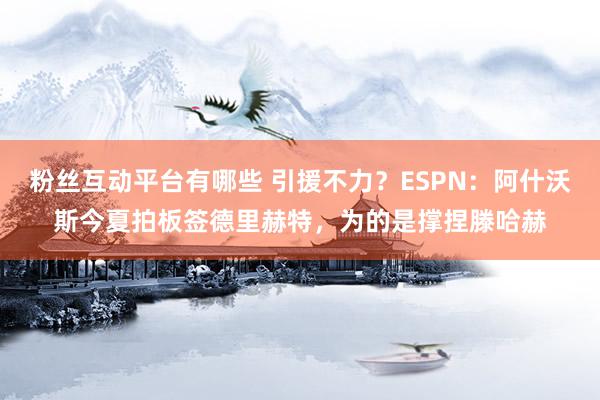 粉丝互动平台有哪些 引援不力？ESPN：阿什沃斯今夏拍板签德里赫特，为的是撑捏滕哈赫