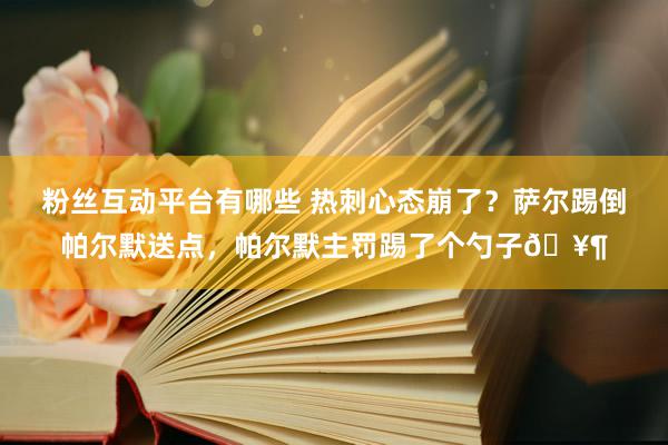 粉丝互动平台有哪些 热刺心态崩了？萨尔踢倒帕尔默送点，帕尔默主罚踢了个勺子🥶