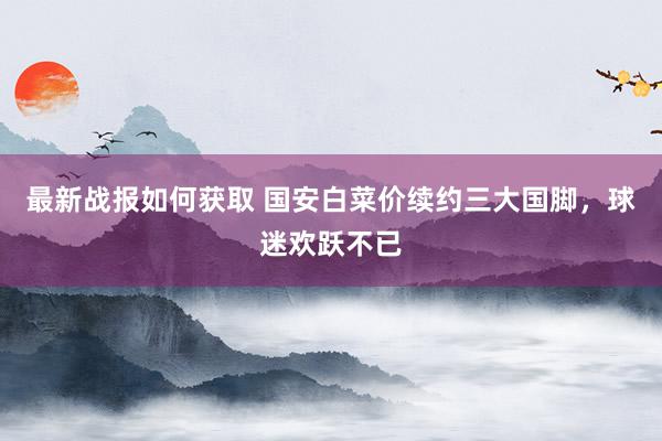 最新战报如何获取 国安白菜价续约三大国脚，球迷欢跃不已