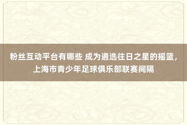 粉丝互动平台有哪些 成为遴选往日之星的摇篮，上海市青少年足球俱乐部联赛间隔